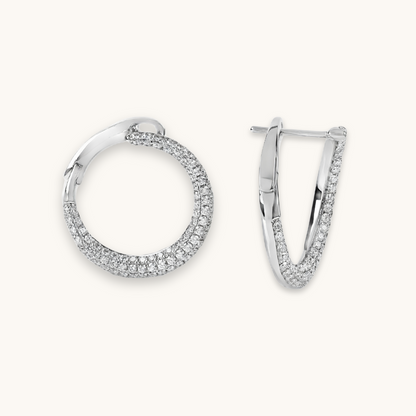 Diamond Pave Motion Hoops - Happy Jewelers Fine Jewelry Lifetime Warranty