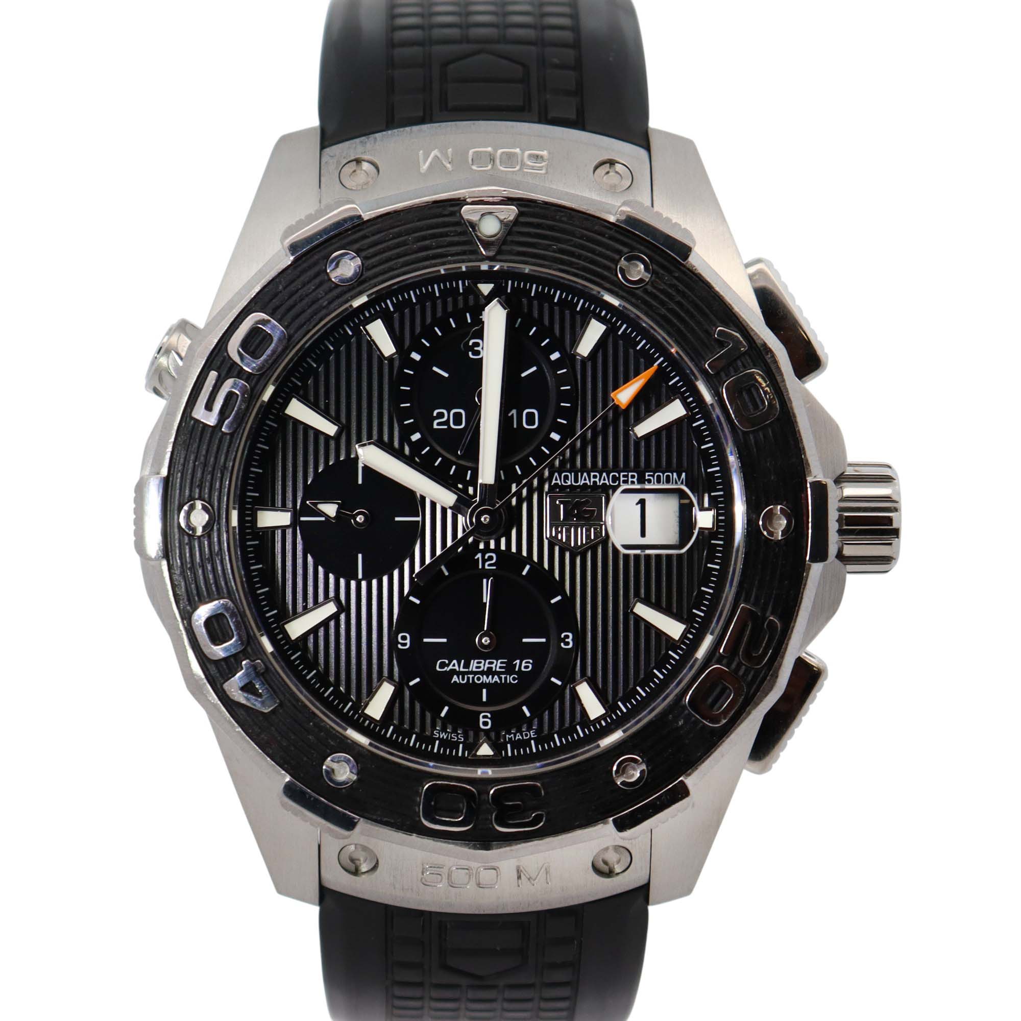 Tag Heuer Aquaracer 44mm Black Dial Watch Ref# CAJ2110 - Happy Jewelers Fine Jewelry Lifetime Warranty