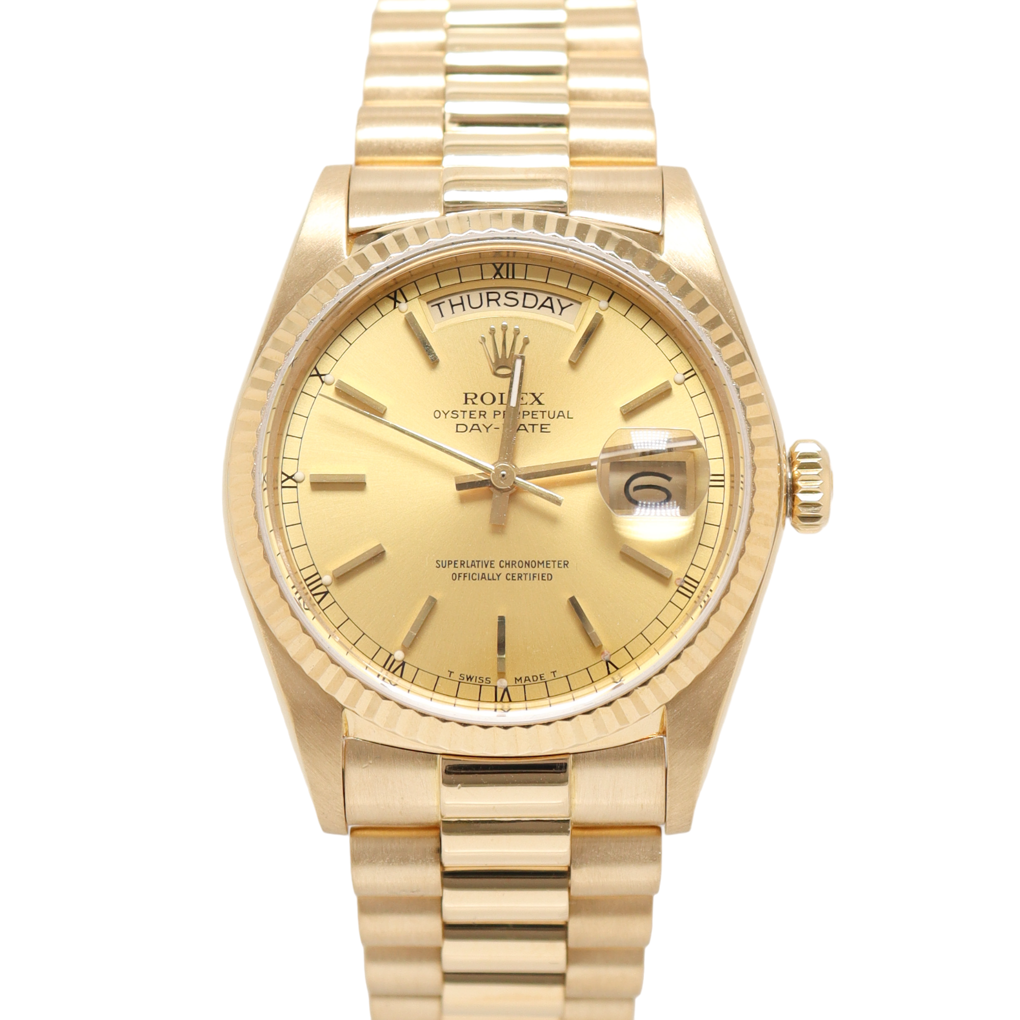Rolex Day-Date 36mm Champagne Dial Watch Ref# 18038 - Happy Jewelers Fine Jewelry Lifetime Warranty