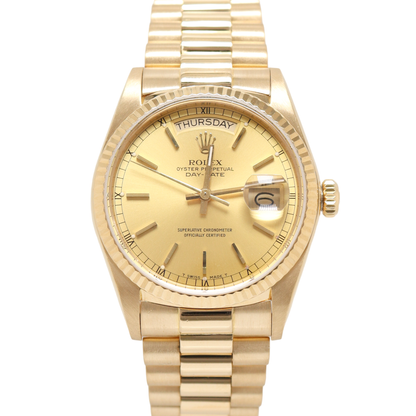 Rolex Day-Date 36mm Champagne Dial Watch Ref# 18038 - Happy Jewelers Fine Jewelry Lifetime Warranty