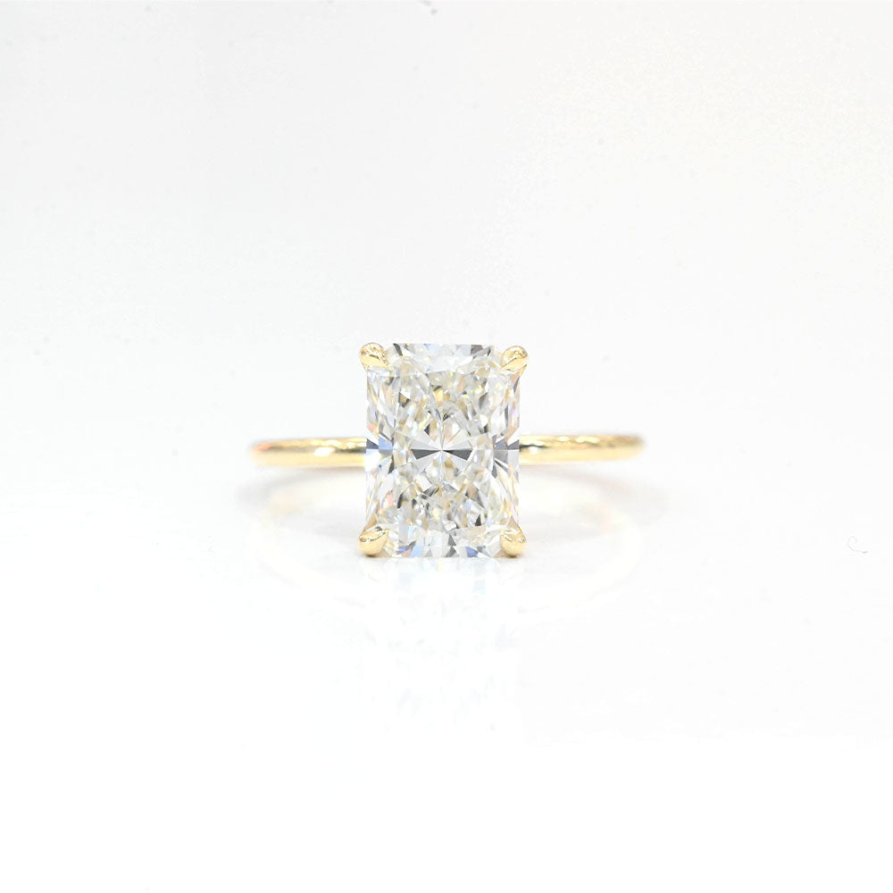 3.19 Carat Radiant Lab Grown Diamond Engagement Ring with Hidden Halo - Happy Jewelers Fine Jewelry Lifetime Warranty