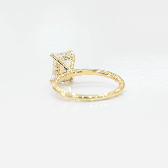 1.71 Carat Emerald Lab Grown Diamond Engagement Ring with Hidden Halo - Happy Jewelers Fine Jewelry Lifetime Warranty