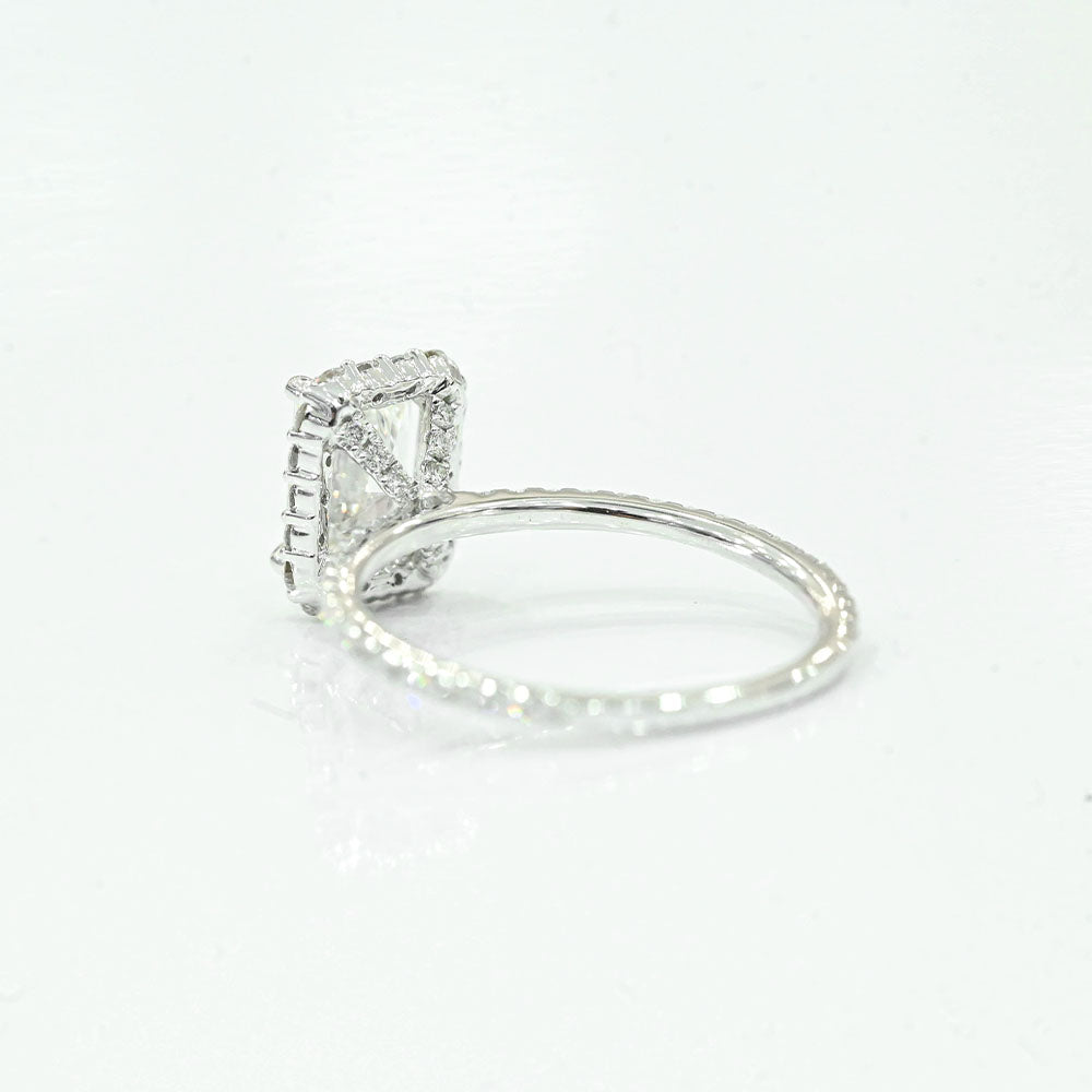 1.50 Carat Radiant Lab Grown Diamond Engagement Ring with Halo - Happy Jewelers Fine Jewelry Lifetime Warranty