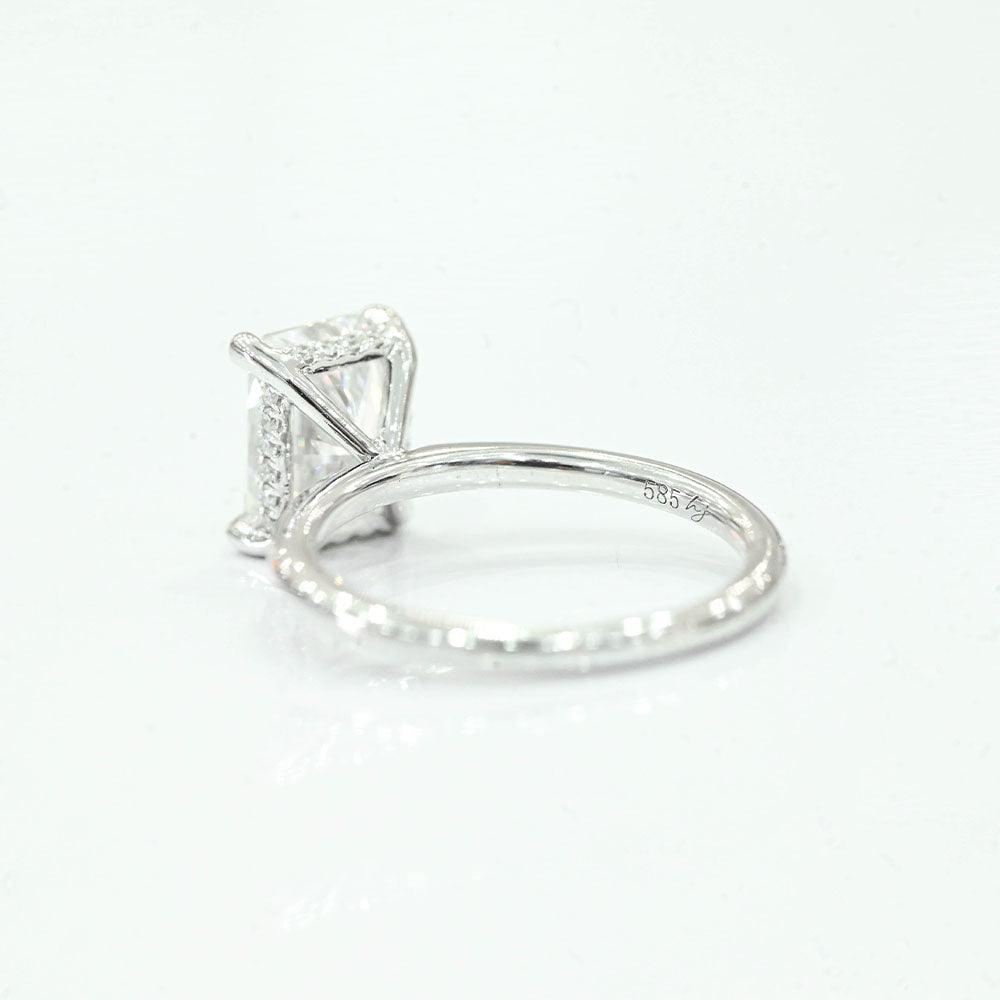 2.07 Carat Radiant Lab Grown Diamond Engagement Ring with Hidden Halo - Happy Jewelers Fine Jewelry Lifetime Warranty