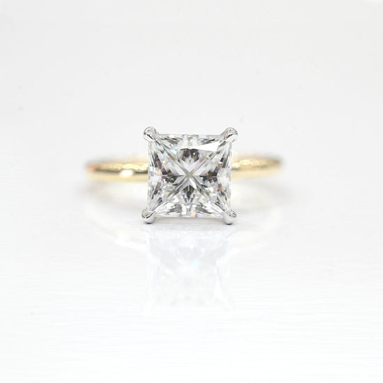 3.20 Carat Princess Lab Grown Diamond Engagement Ring with Hidden Halo - Happy Jewelers Fine Jewelry Lifetime Warranty