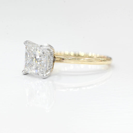 3.20 Carat Princess Lab Grown Diamond Engagement Ring with Hidden Halo - Happy Jewelers Fine Jewelry Lifetime Warranty