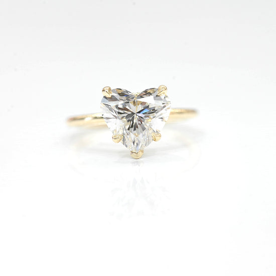 3.27 Carat Heart Lab Grown Diamond Engagement Ring with Hidden Halo - Happy Jewelers Fine Jewelry Lifetime Warranty