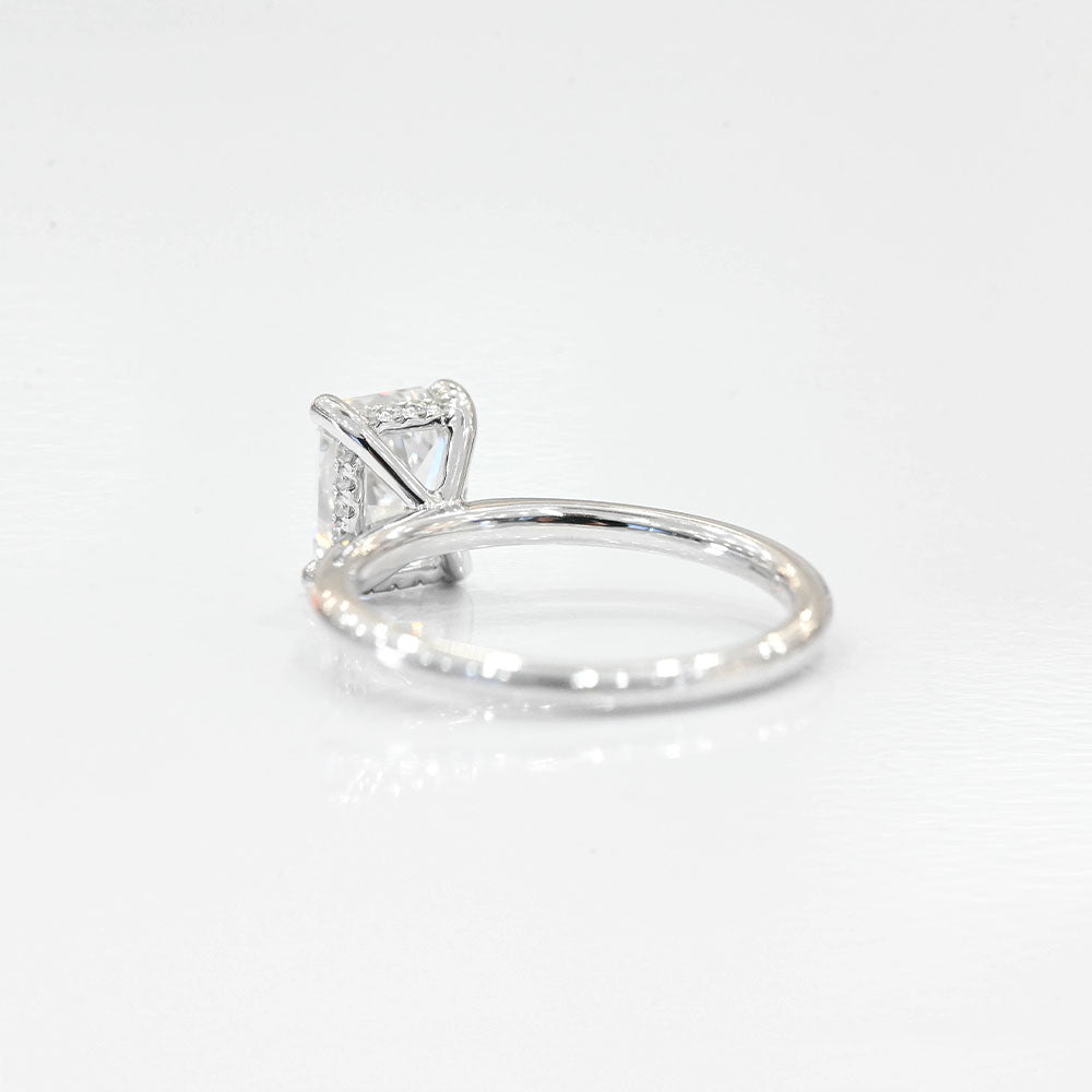 1.50 Carat Radiant Lab Grown Diamond Engagement Ring with Hidden Halo - Happy Jewelers Fine Jewelry Lifetime Warranty