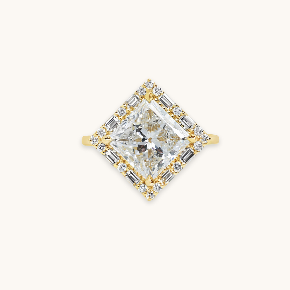 3.80 Princess Lab Diamond Engagement Ring - Happy Jewelers Fine Jewelry Lifetime Warranty