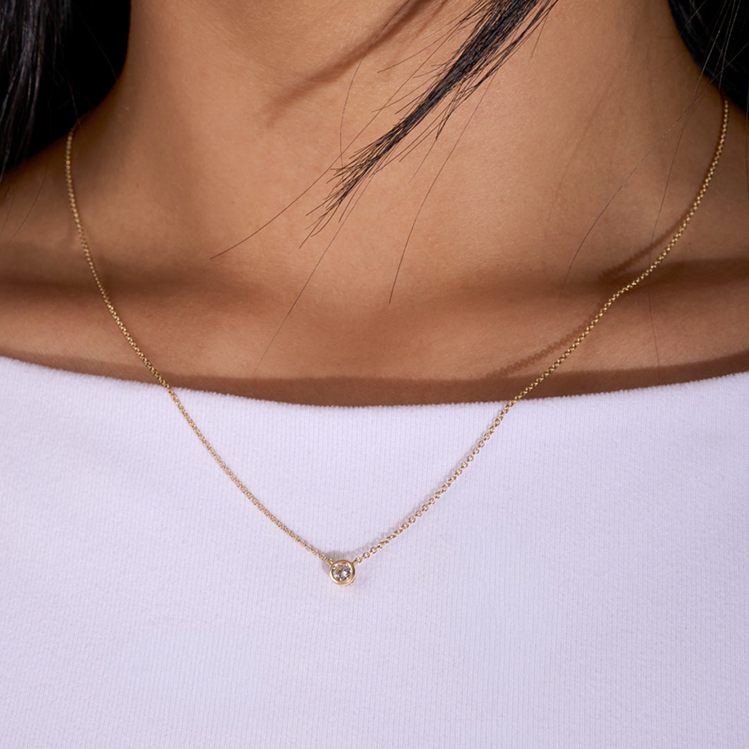 Bezel Set Round Diamond Pendant