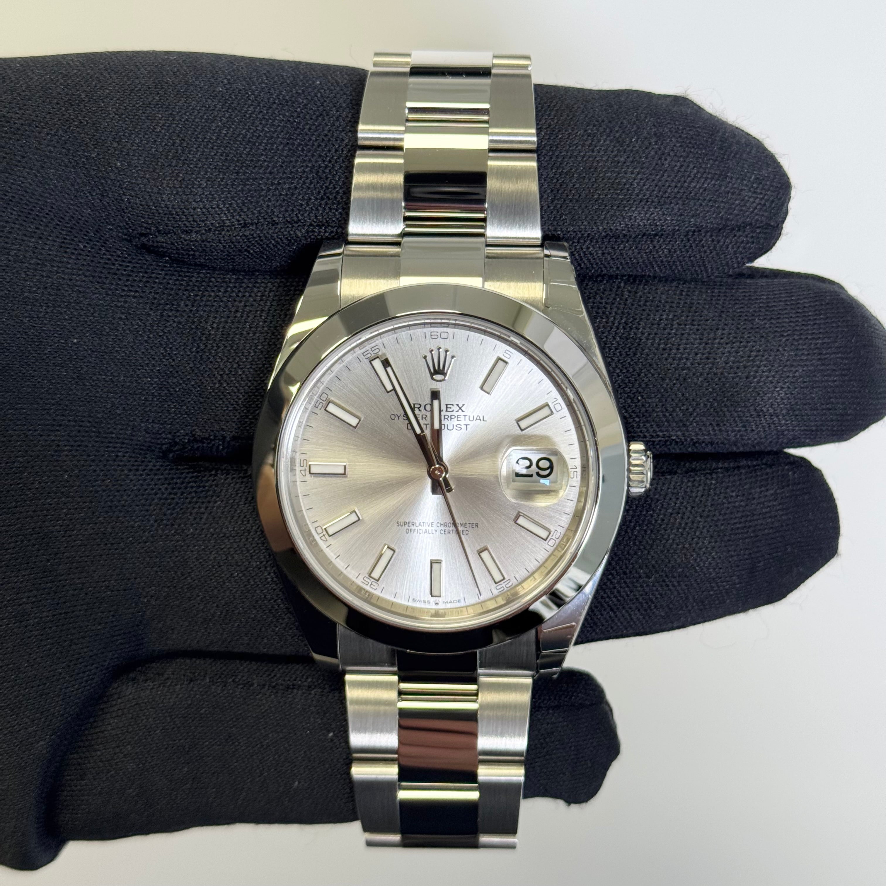 Rolex Datejust 41mm Silver Dial Watch Ref# 126300 - Happy Jewelers Fine Jewelry Lifetime Warranty