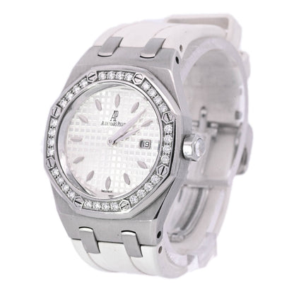 Audemars Piguet Ladies Royal Oak Stainless Steel 33mm Silver Stick Dial Watch Reference# 67621ST.ZZ.D012CR.02 - Happy Jewelers Fine Jewelry Lifetime Warranty