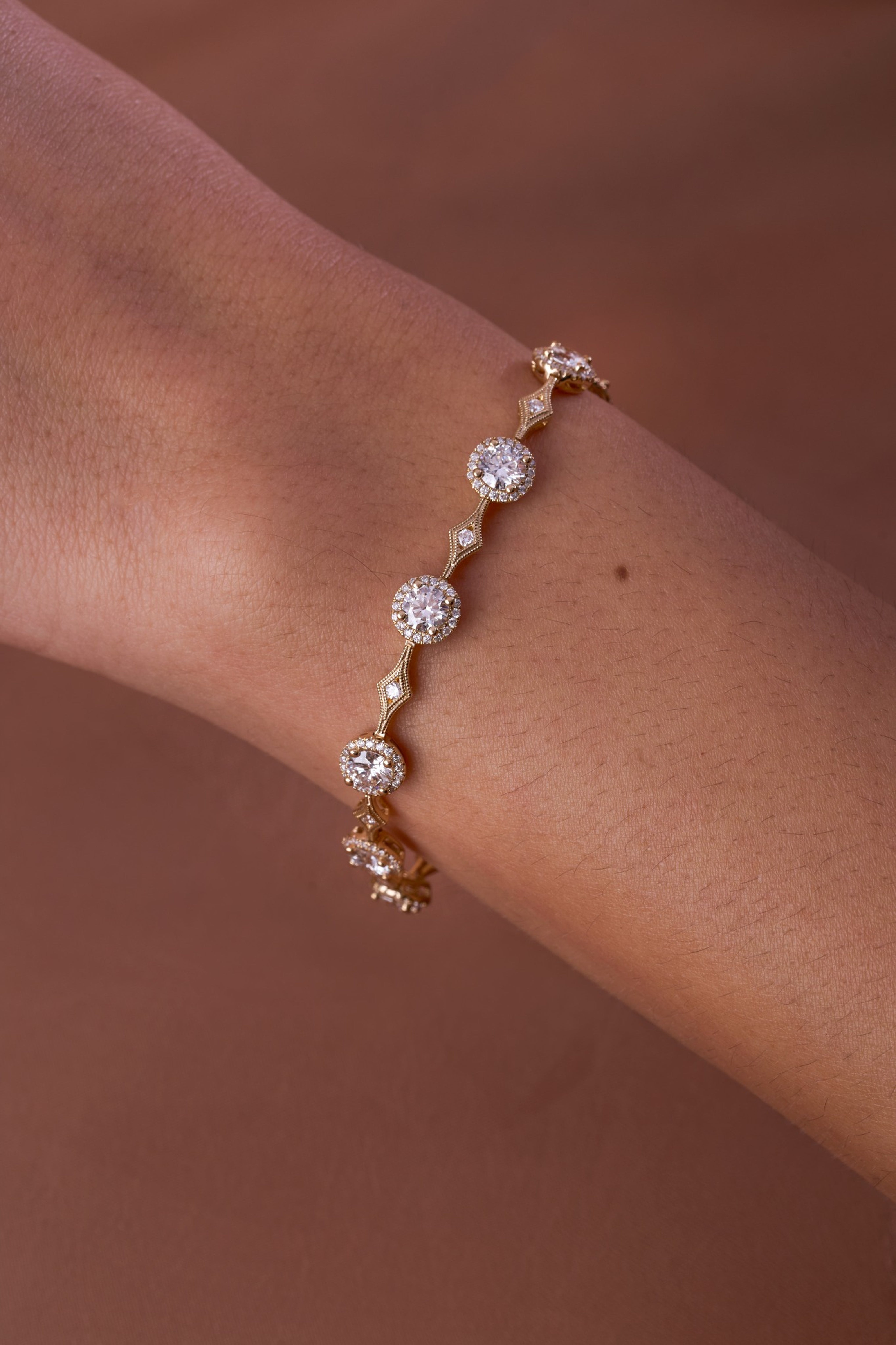 Vintage Station Lab Diamond Tennis Bracelet - Happy Jewelers Fine Jewelry Lifetime Warranty