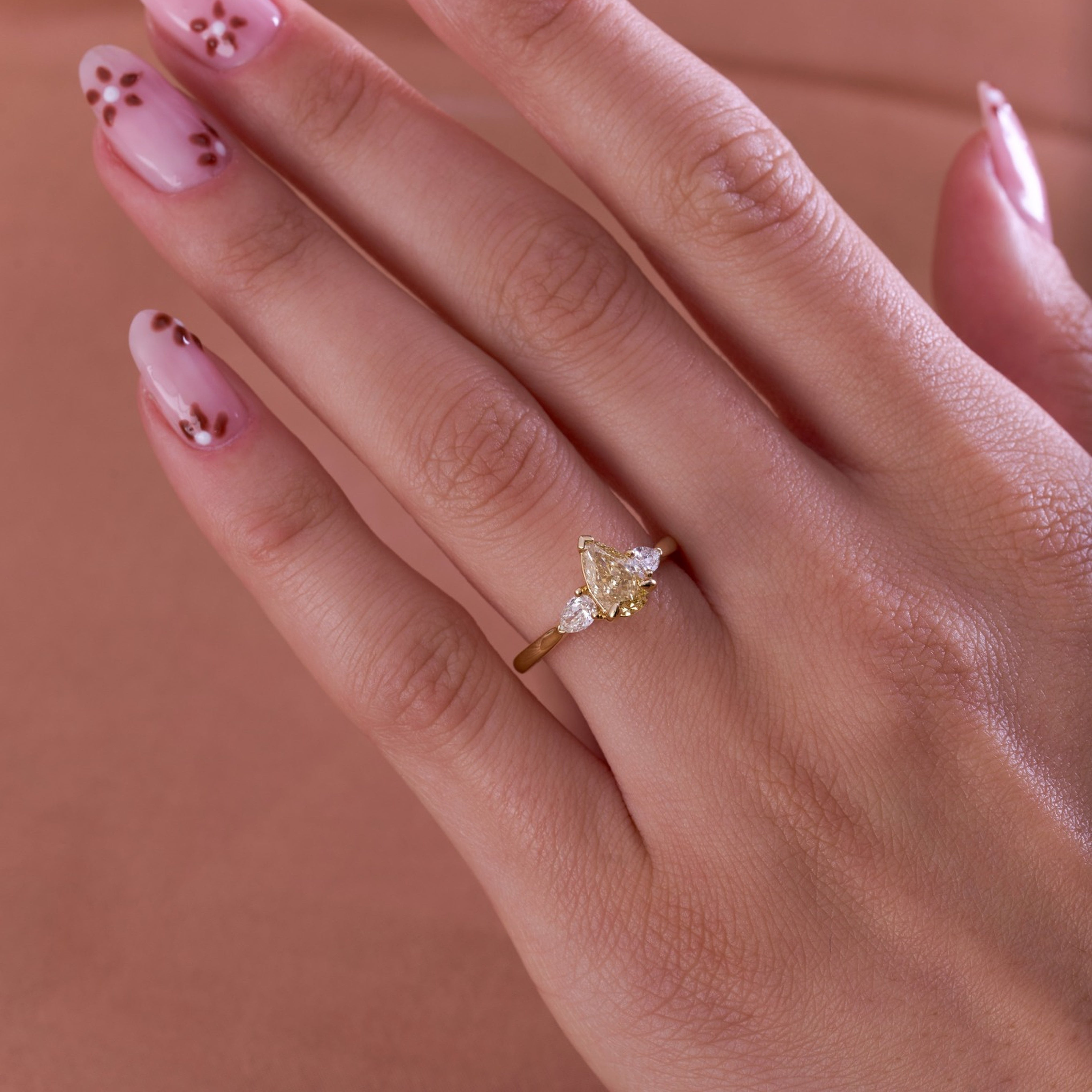 Labgrown Pear 3 Stone Cathedral Solitaire - Happy Jewelers Fine Jewelry Lifetime Warranty