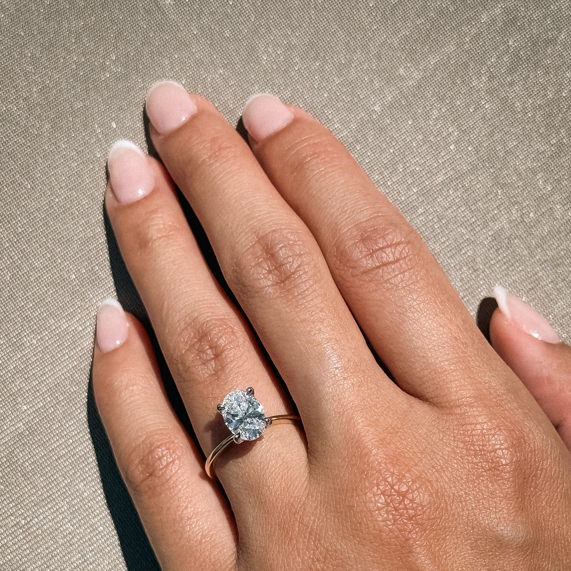 1.52ct Natural Oval Hidden Halo Solitaire Engagement Ring