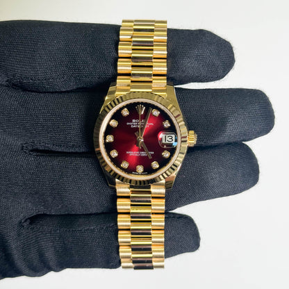 Rolex Datejust 31mm Red Ombre Dial Watch Ref# 278278 - Happy Jewelers Fine Jewelry Lifetime Warranty