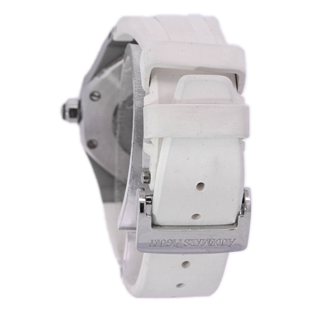 Audemars Piguet Ladies Royal Oak Stainless Steel 33mm Silver Stick Dial Watch Reference# 67621ST.ZZ.D012CR.02 - Happy Jewelers Fine Jewelry Lifetime Warranty