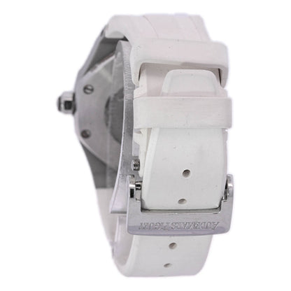 Audemars Piguet Ladies Royal Oak Stainless Steel 33mm Silver Stick Dial Watch Reference# 67621ST.ZZ.D012CR.02 - Happy Jewelers Fine Jewelry Lifetime Warranty