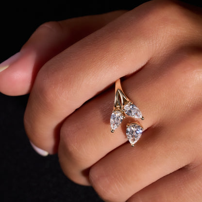Pear Trio Ring