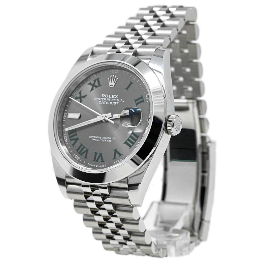 NEW! Rolex Men's Datejust 41 Stainless Steel 41mm Wimbledon Dial Watch Reference 126300 - Happy Jewelers Fine Jewelry Lifetime Warranty