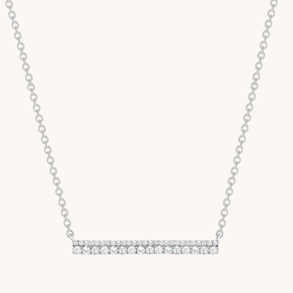 2-Row Diamond Bar Necklace