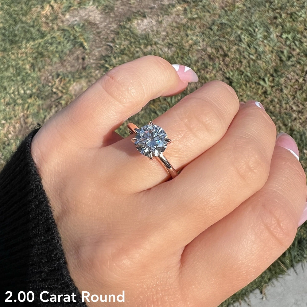 14K Gold 2 Carat Lab grown Princess Cut Diamond Engagement Ring with T –  David's House of Diamonds