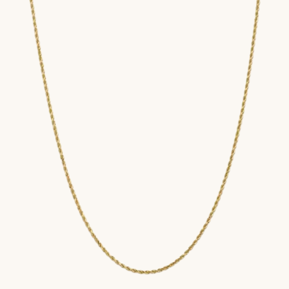 2.00mm Gold Rope Chain Necklace