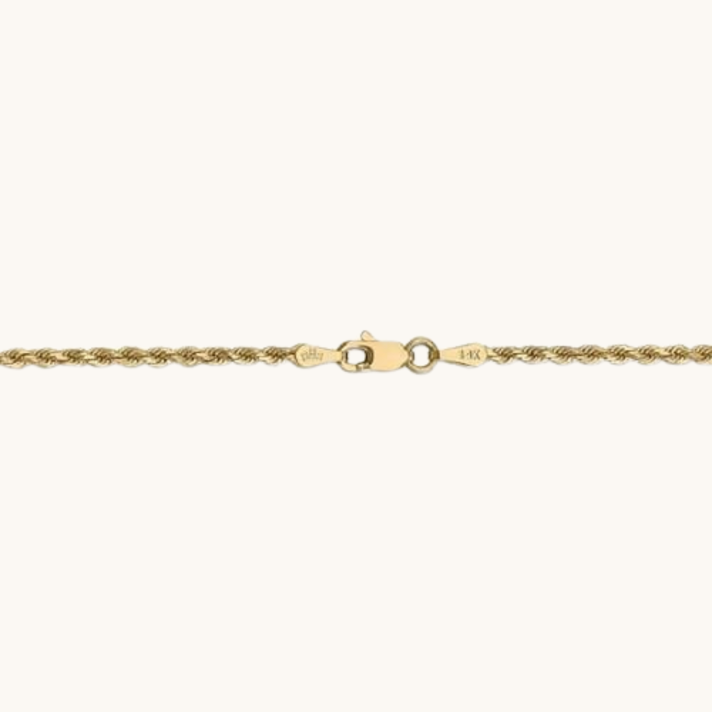 2.00mm Gold Rope Chain Necklace