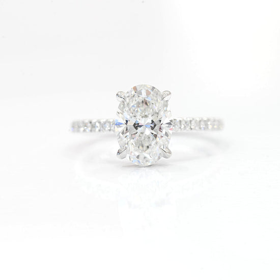 2.18 Carat Oval Lab Grown Diamond Engagement Ring - Happy Jewelers Fine Jewelry Lifetime Warranty