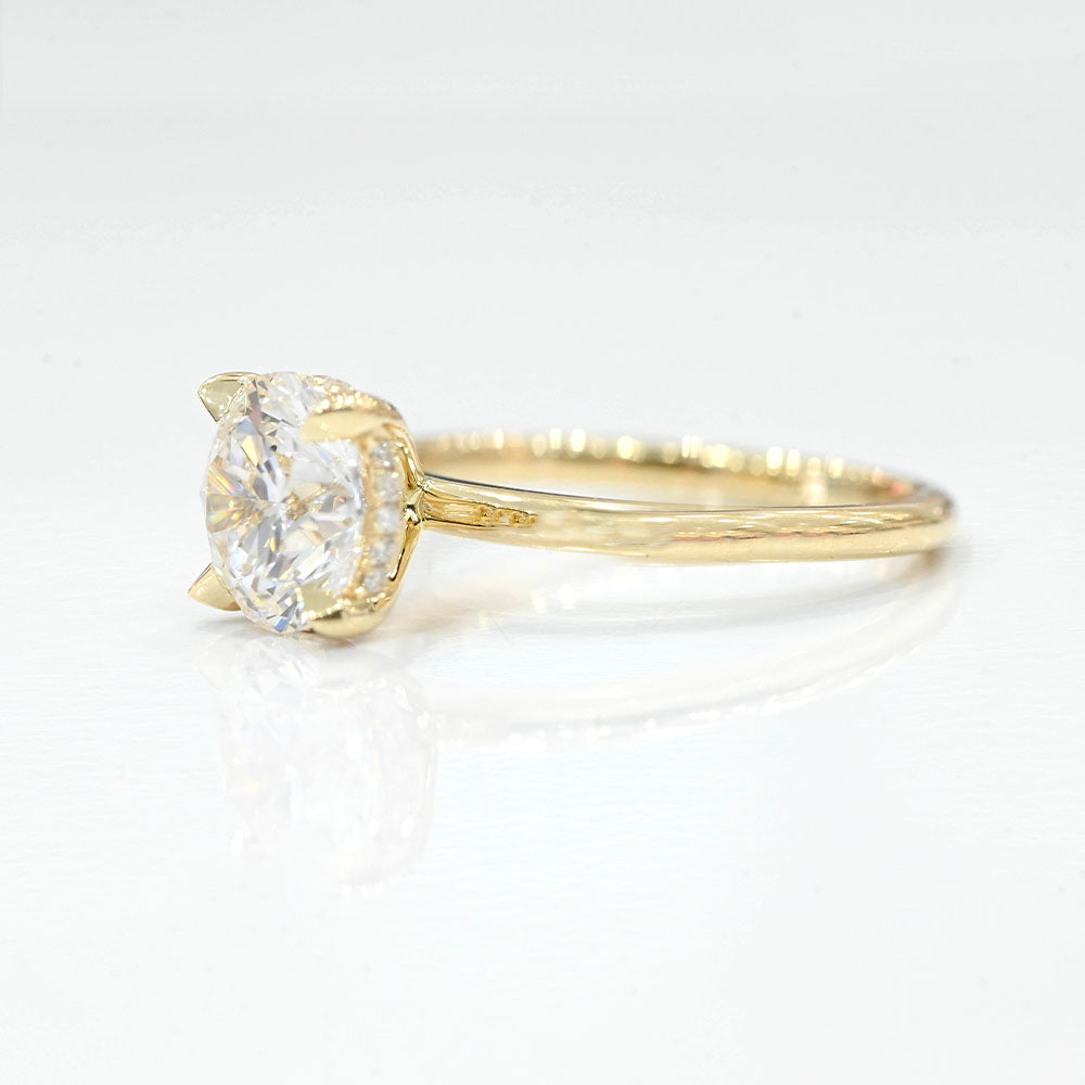 2.00-2.99 Carat Round Lab Grown Diamond Engagement Ring with Hidden Halo - Happy Jewelers Fine Jewelry Lifetime Warranty
