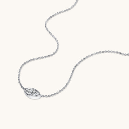 East-West Lab Diamond Marquise Bezel Pendant Necklace - Happy Jewelers Fine Jewelry Lifetime Warranty