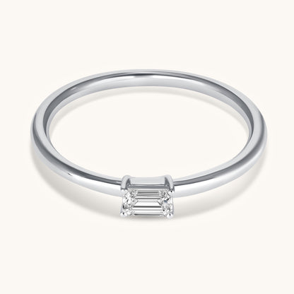 Petite Lab Diamond Solitaire Promise Ring