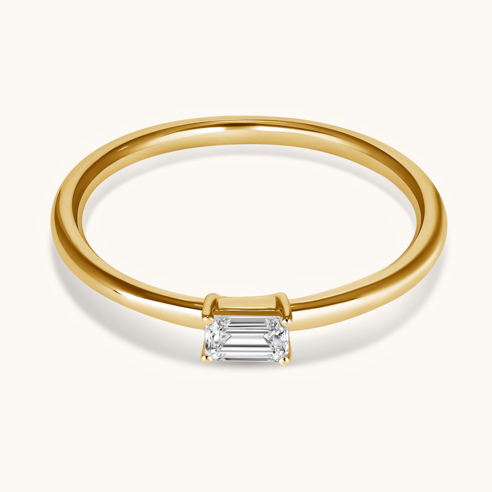 Petite Lab Diamond Solitaire Promise Ring