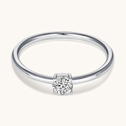 Petite Lab Diamond Solitaire Promise Ring