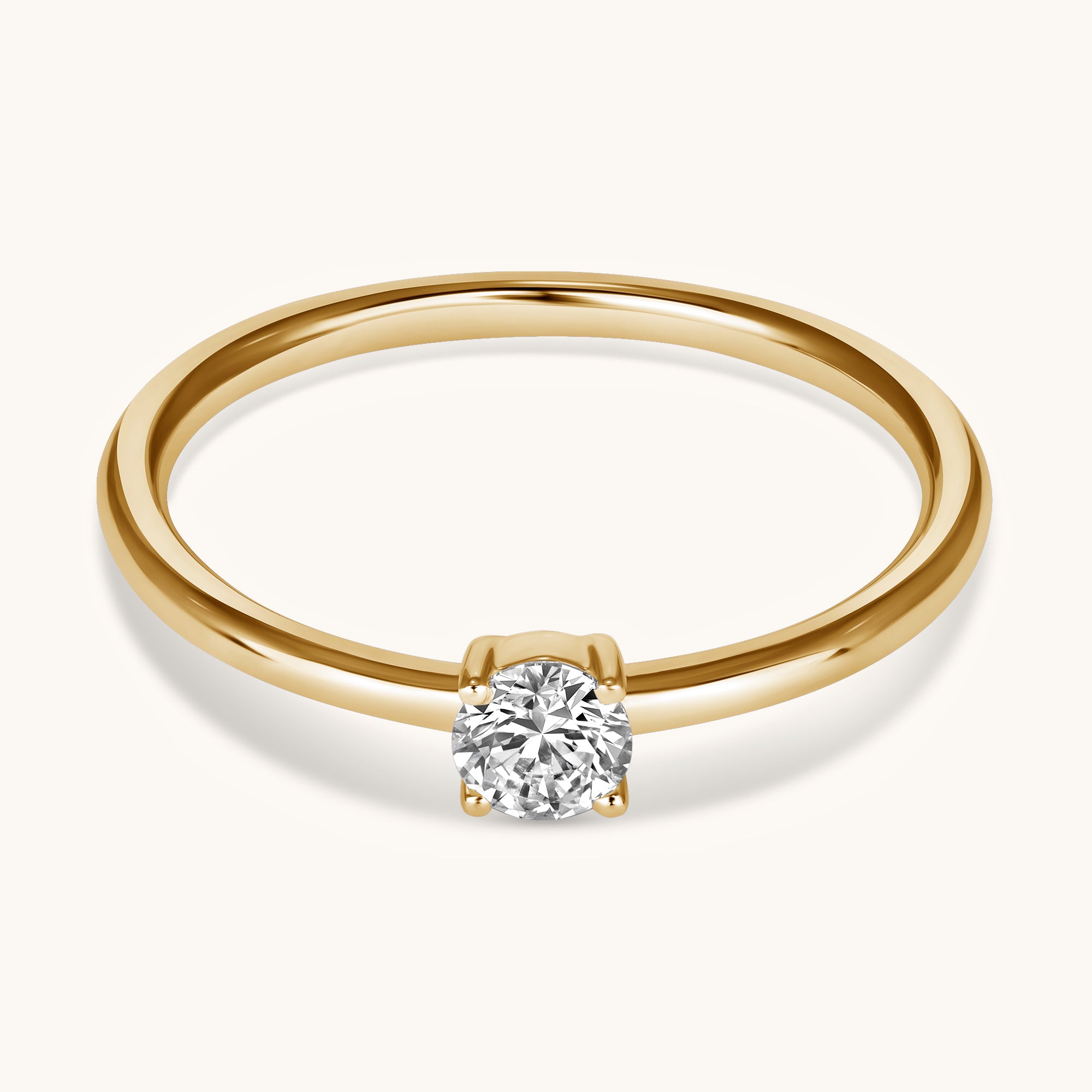 Petite Lab Diamond Solitaire Promise Ring