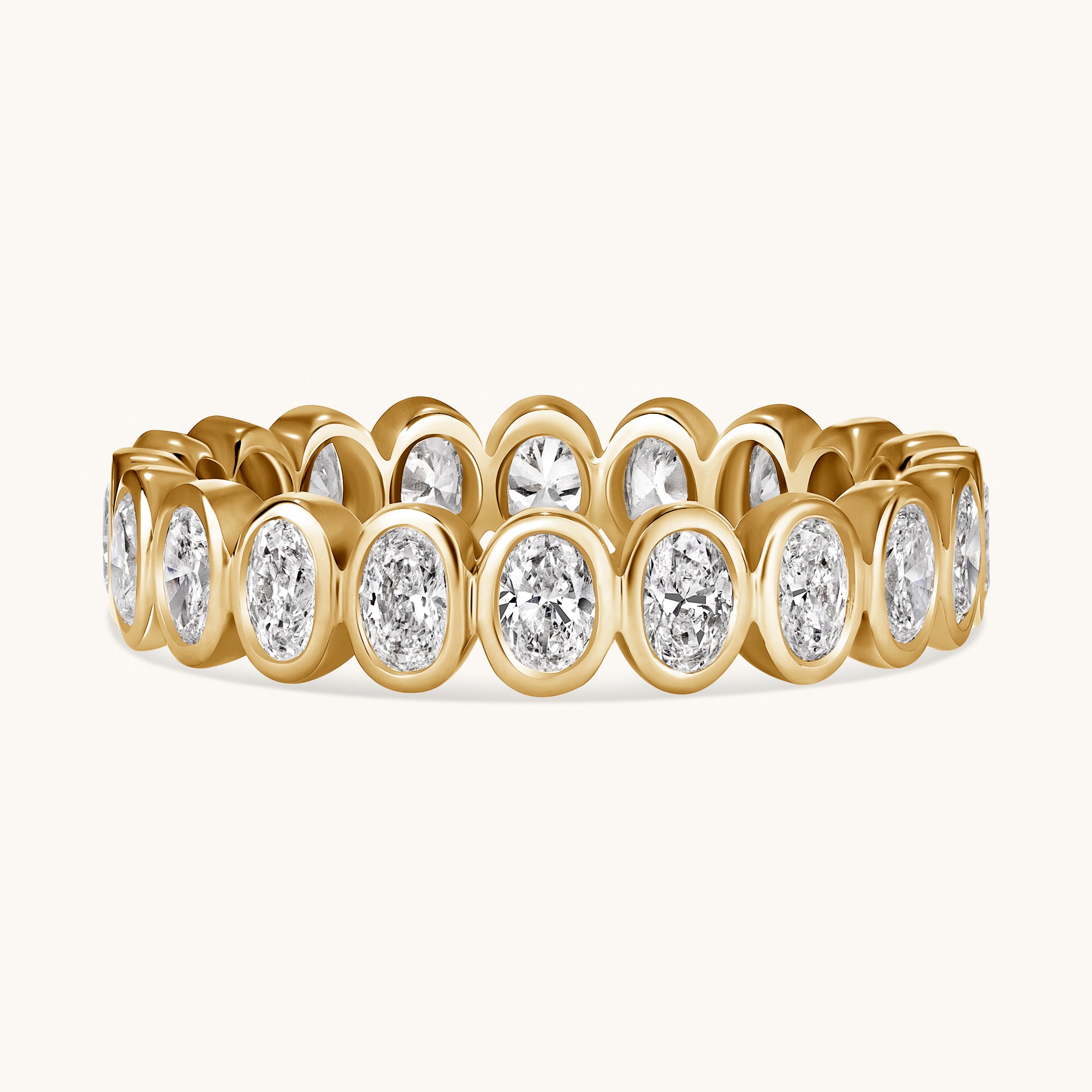 Oval Lab Diamond Bezel Eternity Band