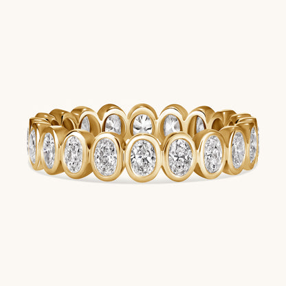 Oval Lab Diamond Bezel Eternity Band