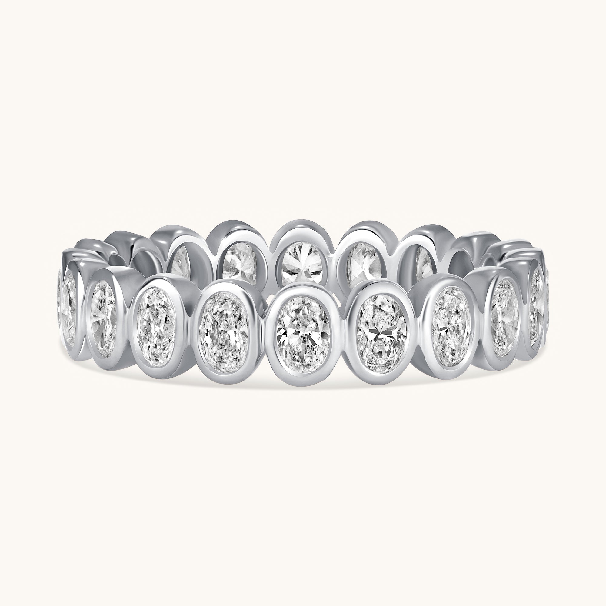 Oval Lab Diamond Bezel Eternity Band
