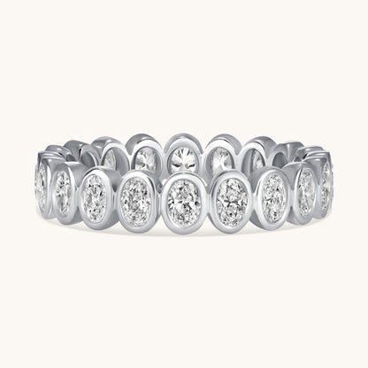 Oval Lab Diamond Bezel Eternity Band