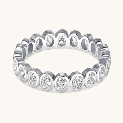 Oval Lab Diamond Bezel Eternity Band