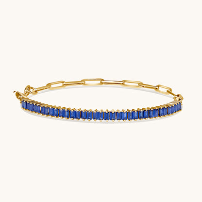 Blue Sapphire Linked Up Chain Bracelet