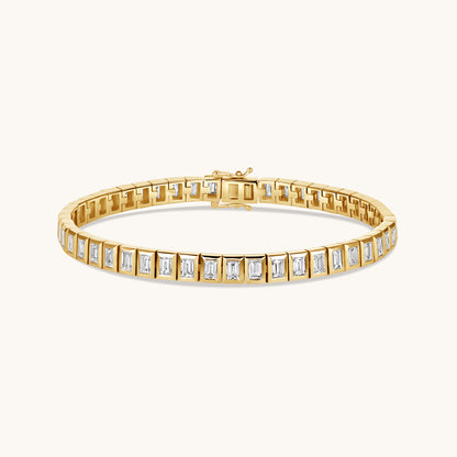 Bezel Set Baguette Lab Diamond Tennis Bracelet - Happy Jewelers Fine Jewelry Lifetime Warranty