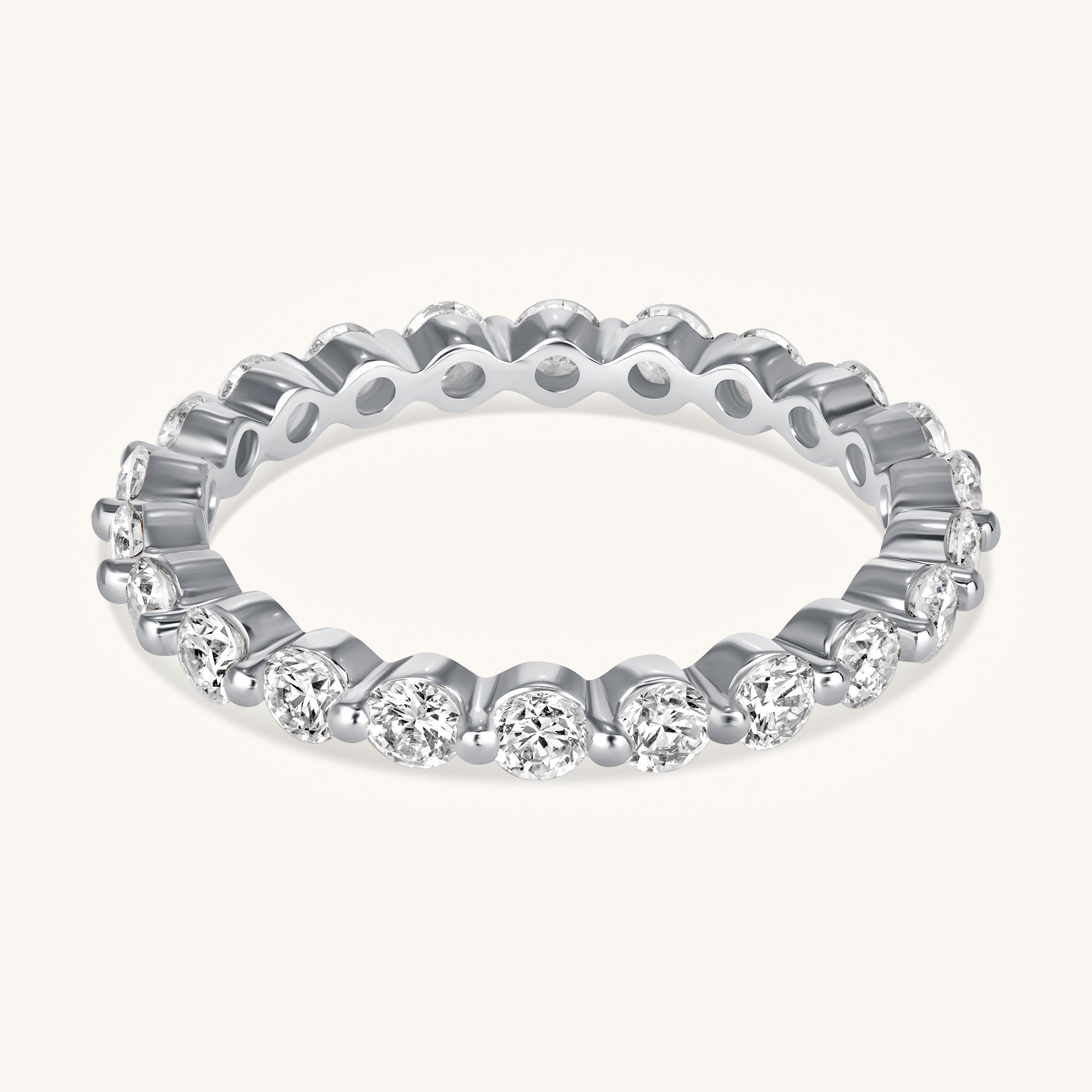 Medium Round Shared Prong Lab Diamond Eternity Band