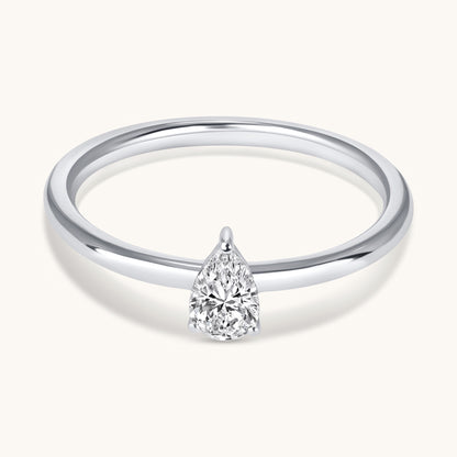 Petite Lab Diamond Solitaire Promise Ring