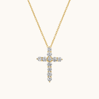 Classic Lab Diamond Cross Necklace - Happy Jewelers Fine Jewelry Lifetime Warranty
