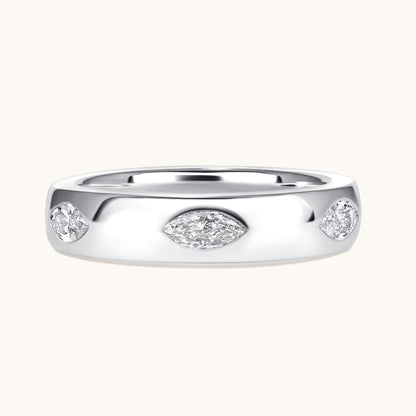 Diamond Marquise Inlay Band - Happy Jewelers Fine Jewelry Lifetime Warranty