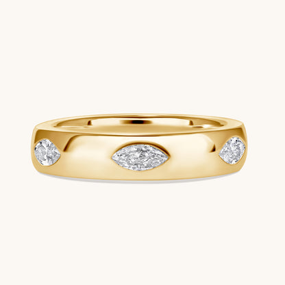 Diamond Marquise Inlay Band - Happy Jewelers Fine Jewelry Lifetime Warranty