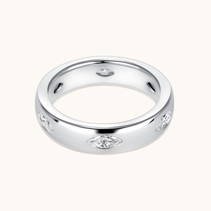 Diamond Marquise Inlay Band - Happy Jewelers Fine Jewelry Lifetime Warranty