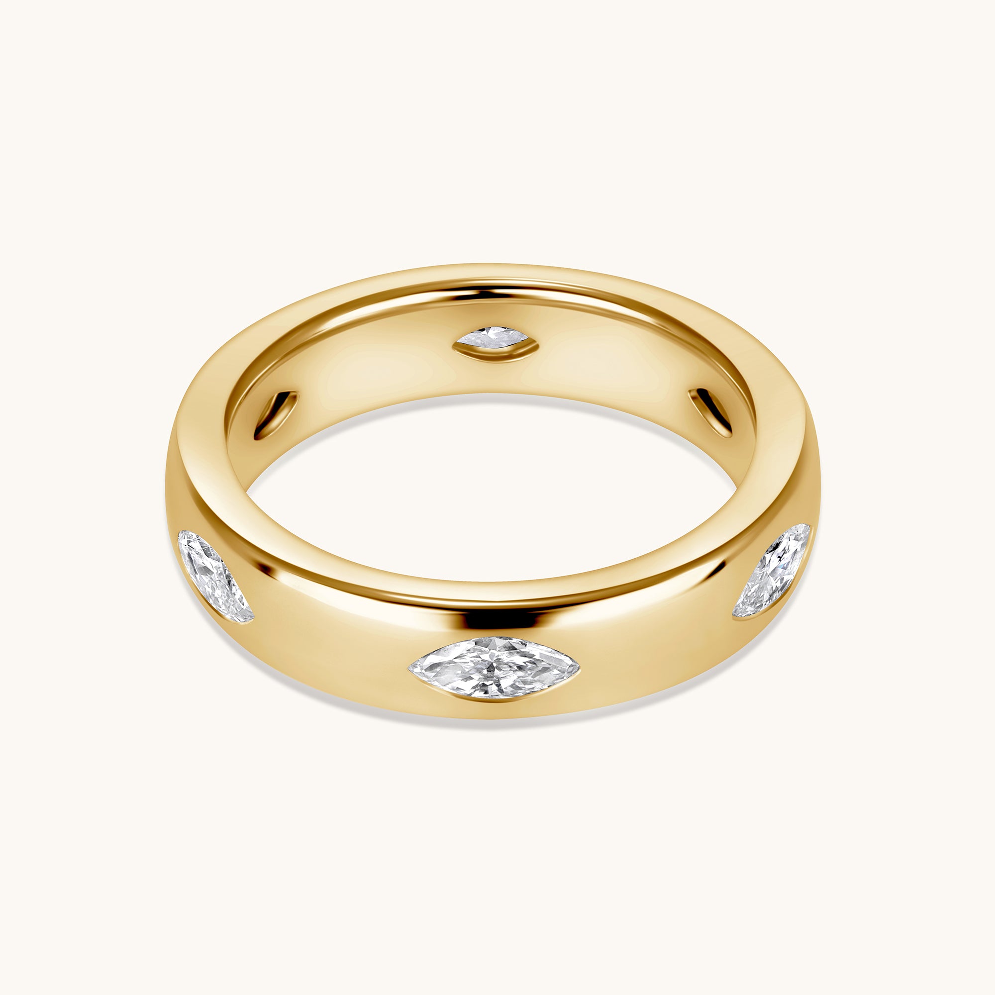 Diamond Marquise Inlay Band - Happy Jewelers Fine Jewelry Lifetime Warranty