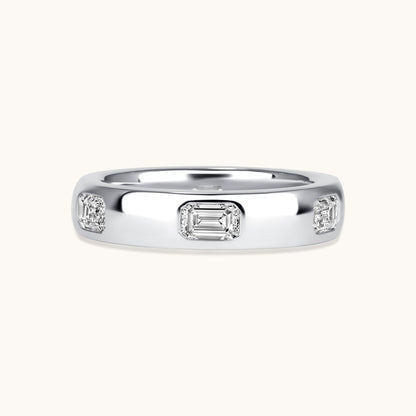 Diamond Emerald Inlay Band - Happy Jewelers Fine Jewelry Lifetime Warranty